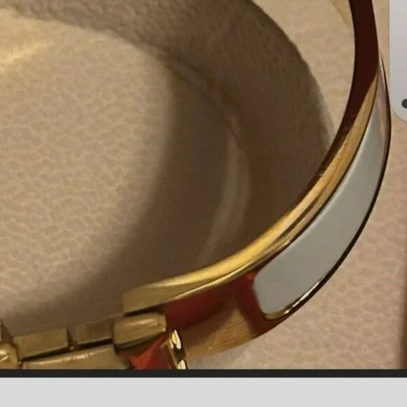 Hermès Gold And White Cuff - Picture 5 of 5